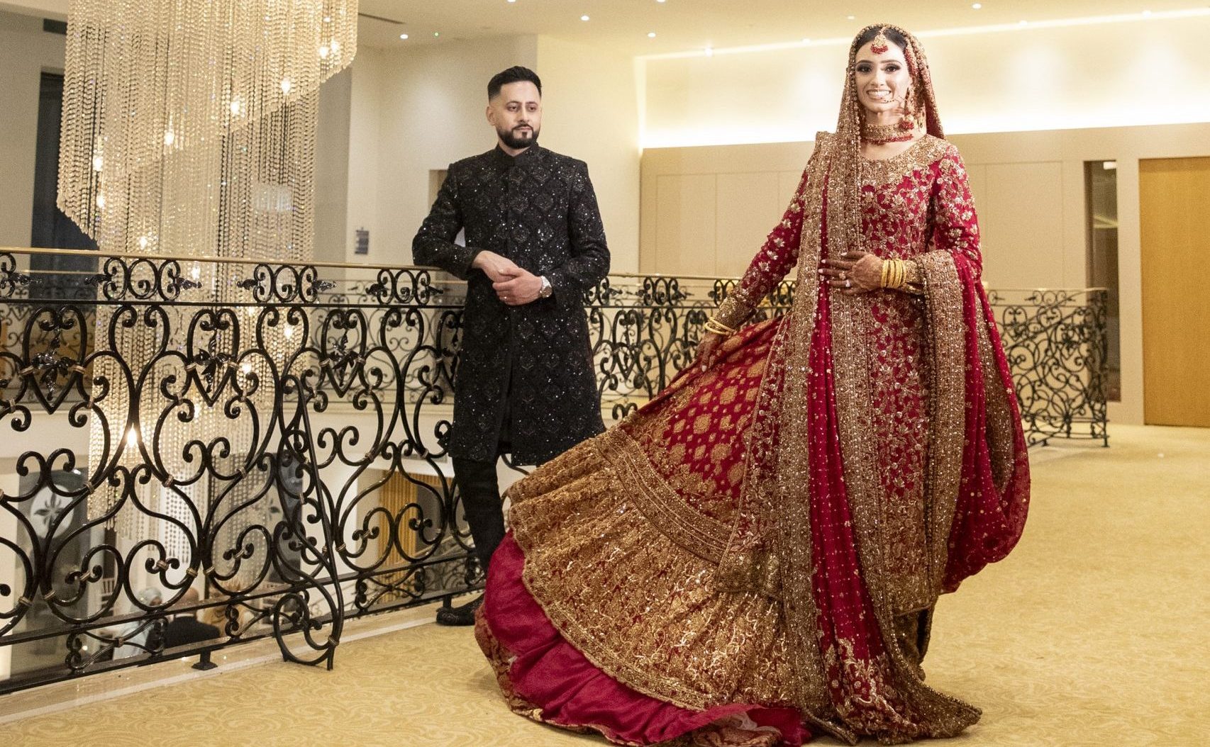 Bengali wedding ballroom at Meridian Grand — Bengali wedding venue London.