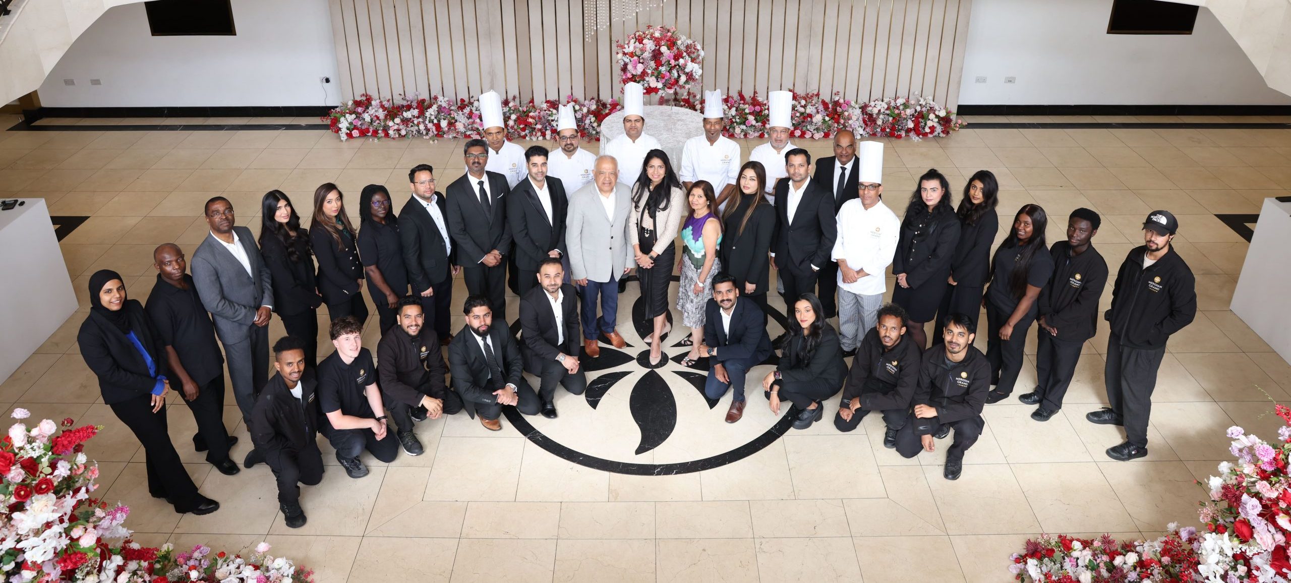 The Meridian Grand team in the venue foyer — wedding and events venue London.